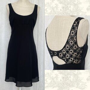 Vintage Laundry by Shelli Segal Womens Dress 8P Petite Beaded Black Mini